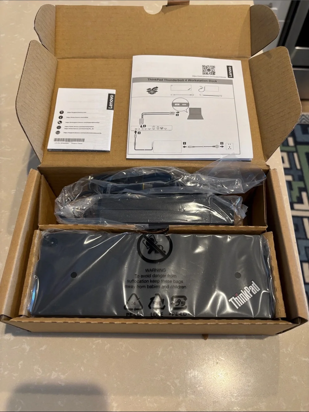 Lenovo Black Docking Station Kit with Power Adapter and Cables